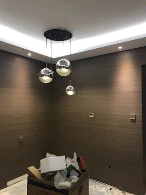 Modern Mirror Glass Ball Pendant Light Copper Silver Gold Globe Loft Hang Lamp Lamp Kitchen Fixture