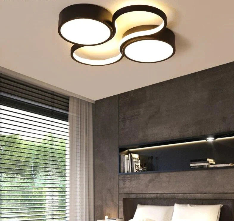 Ceiling Lamp White Or Black Frame For Home Lighting Living Room 34W 48W Lampara Techo Modern