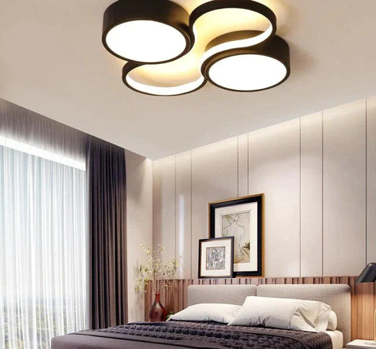 Ceiling Lamp White Or Black Frame For Home Lighting Living Room 34W 48W Lampara Techo Modern