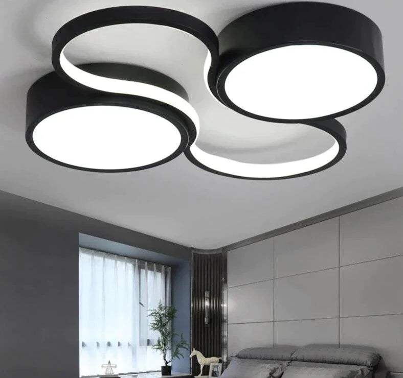 Ceiling Lamp White Or Black Frame For Home Lighting Living Room 34W 48W Lampara Techo Modern