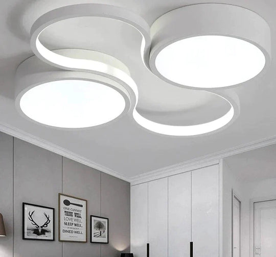 Ceiling Lamp White Or Black Frame For Home Lighting Living Room 34W 48W Lampara Techo Modern