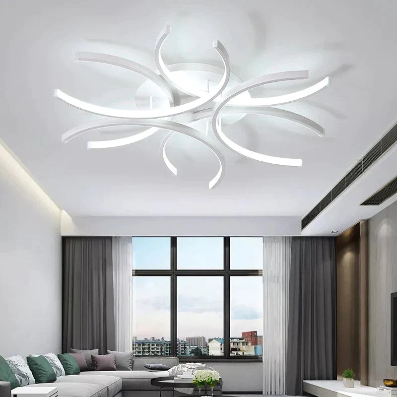 New Modern Led Ceiling Light For Living Room Bedroom White Color Dimmable With Remote Lighting Lamp