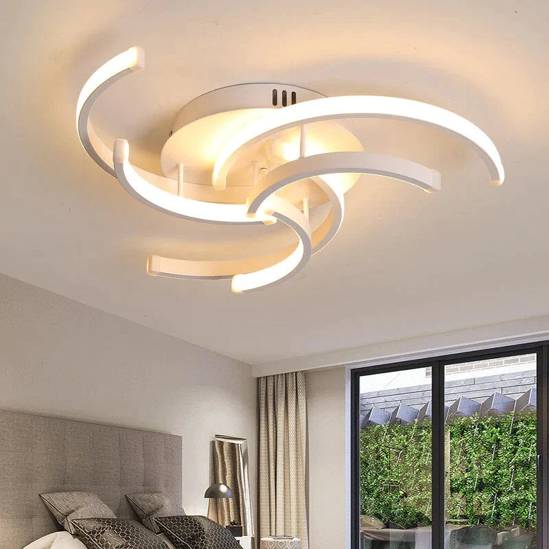 New Modern Led Ceiling Light For Living Room Bedroom White Color Dimmable With Remote Lighting Lamp