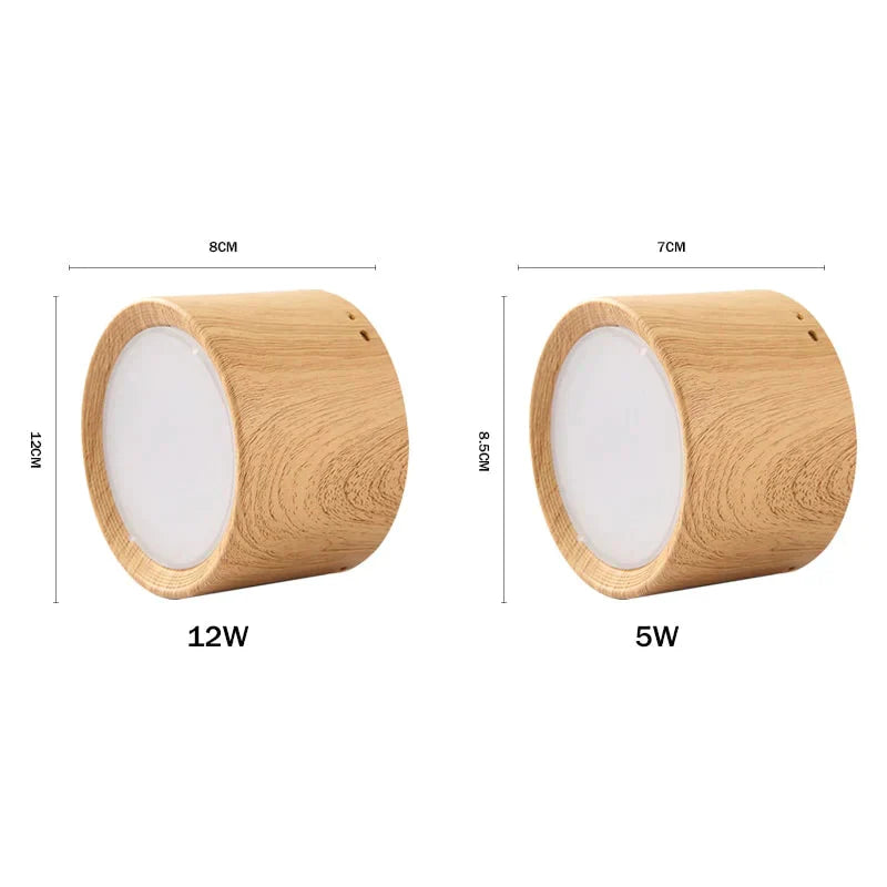 High Bright Epistar Cree Ceiling Lights 3W 5W 7W 10W 12W 15W Nordic Wood Surface Mounted Spot Light