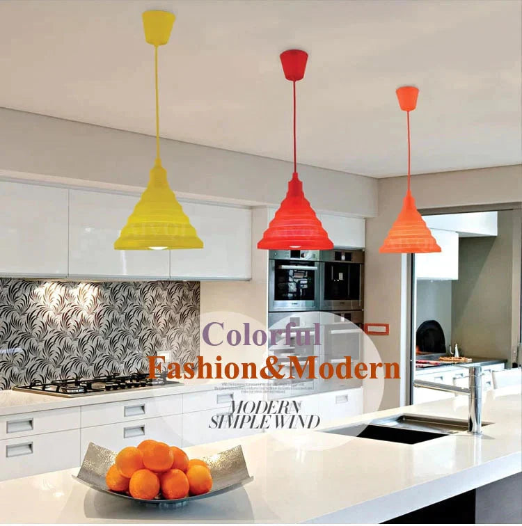 Modern Colorful Silicone Pendant Lights Collapsible/Folding Lamps E27 Creative&Fashion Decoration