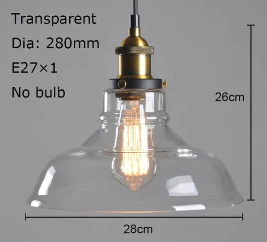 Vintage Pendant Lights Glass Lamp Loft Nordic Hang 28Cm Smoky Grey Industrial Dinning Room Bedroom