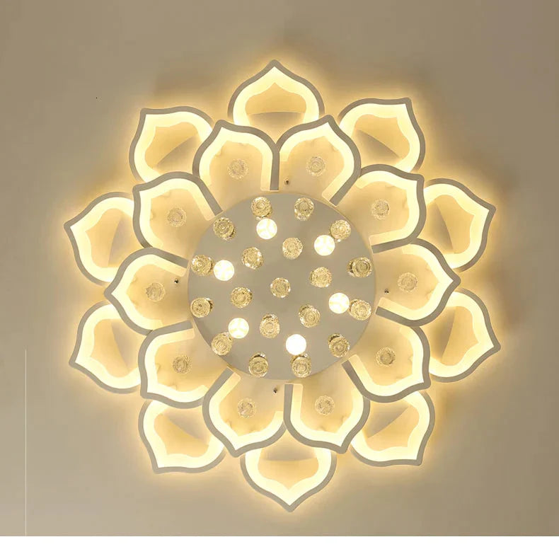 White Acrylic Modern Chandelier Lights For Living Room Bedroom Remote Control Led Indoor Lamp Home