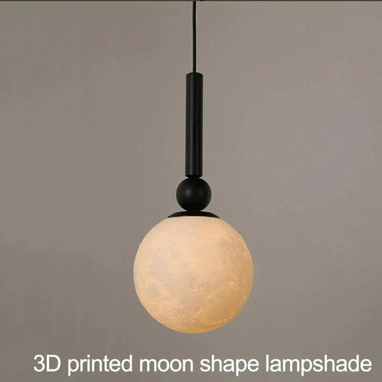 Pendant Lights 3D Lunar Lampshade Lamp Fixtures Luminaria Living Room Bar Bedroom Postmodern