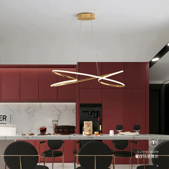 Gold Chrome Plated Modern Led Pendant Lights For Dining Room Kitchen Bar Shop Ceiling Lamp Free