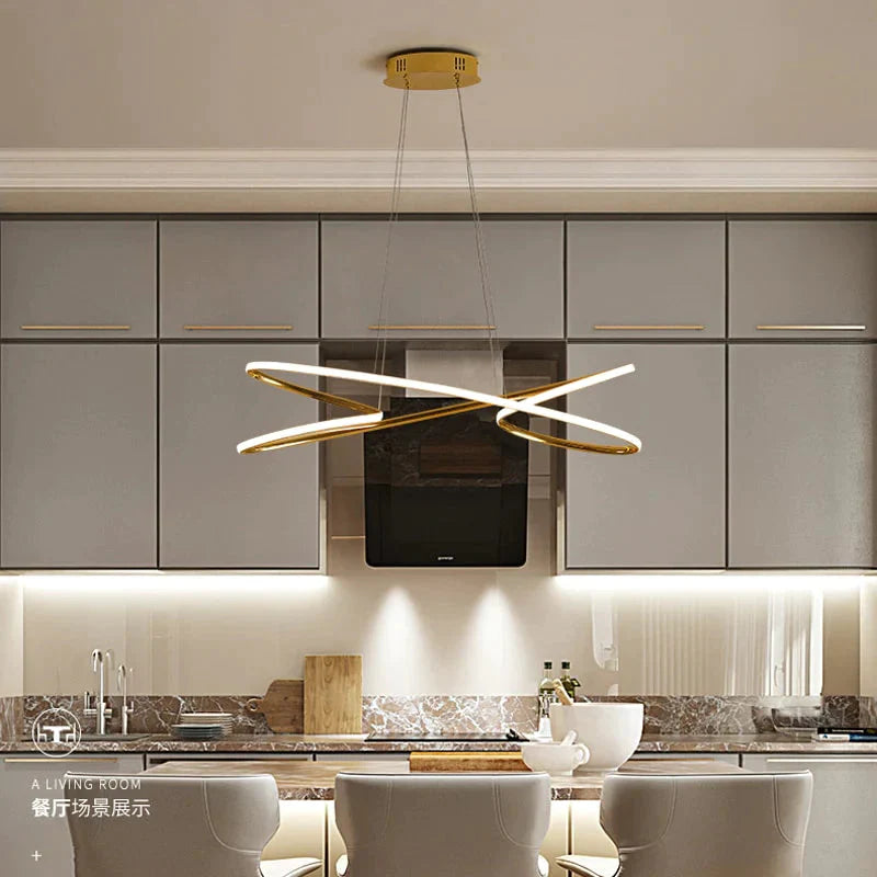 Gold Chrome Plated Modern Led Pendant Lights For Dining Room Kitchen Bar Shop Ceiling Lamp Free