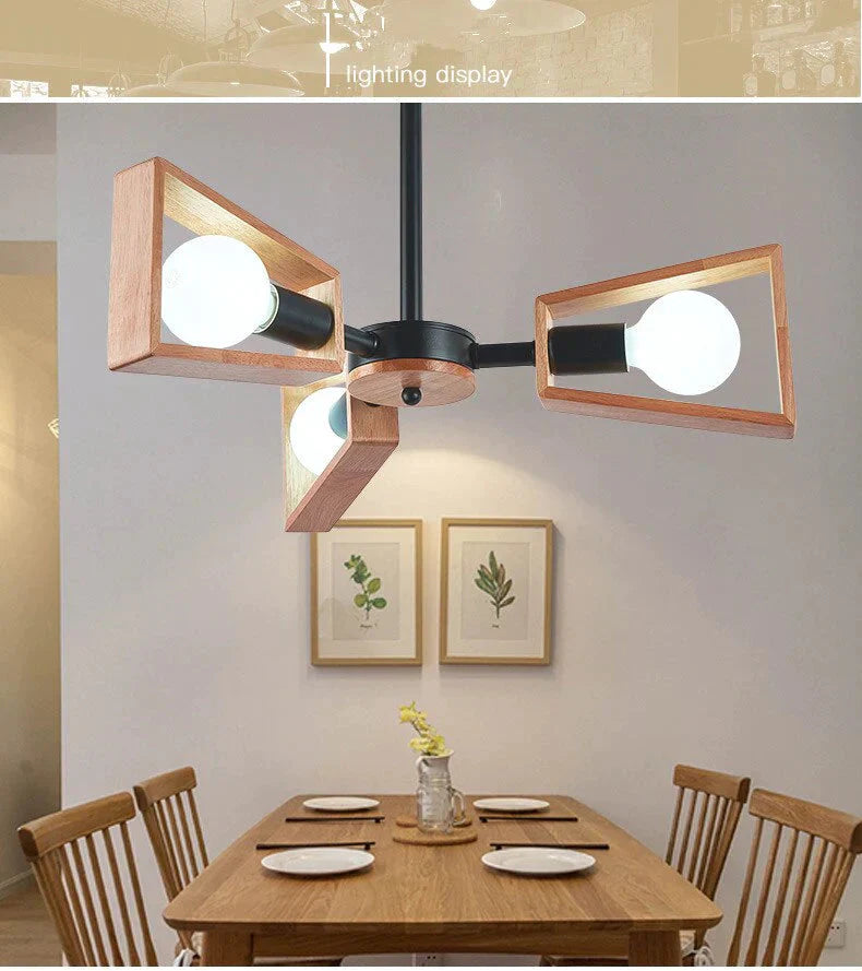 Vintage Pendant Light Led Modern Retro Indoor Lighting Iron Metal Wood Living Dinning Room