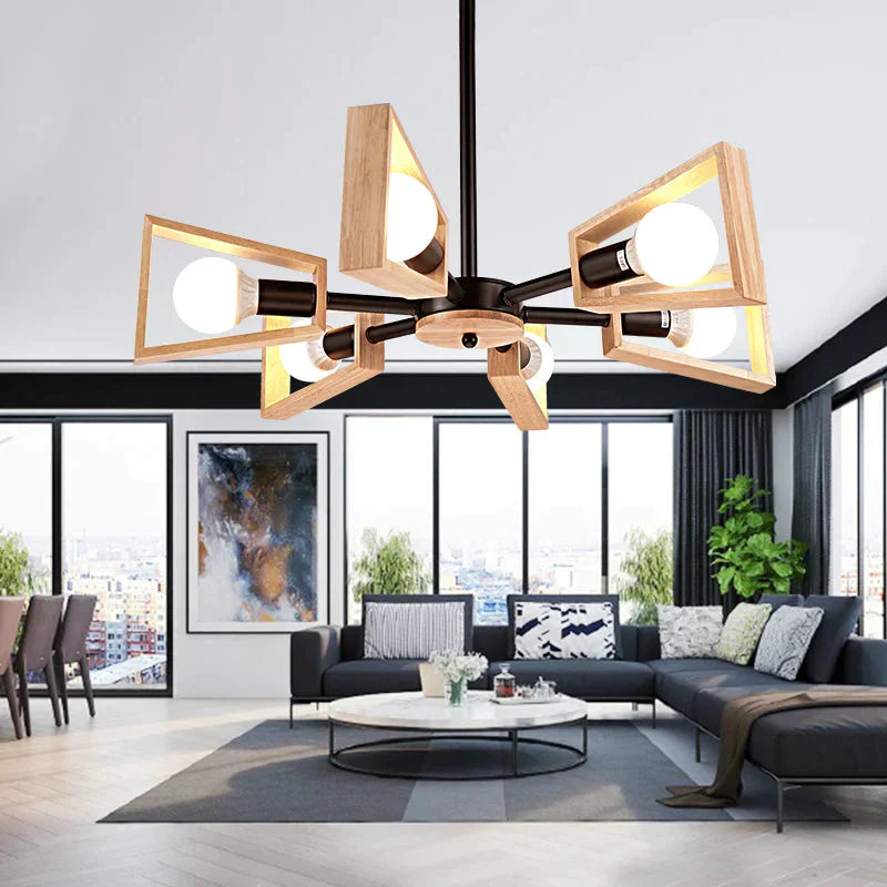 Vintage Pendant Light Led Modern Retro Indoor Lighting Iron Metal Wood Living Dinning Room