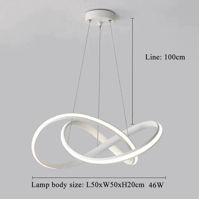 Kitchen Led Pendant Lights White Black For Shop Bar Dining Aluminum Body Dimmable With Remote