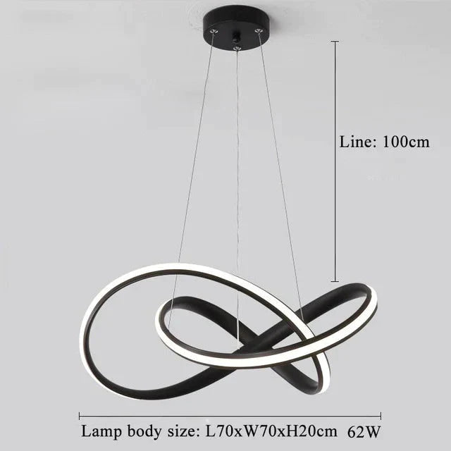 Kitchen Led Pendant Lights White Black For Shop Bar Dining Aluminum Body Dimmable With Remote