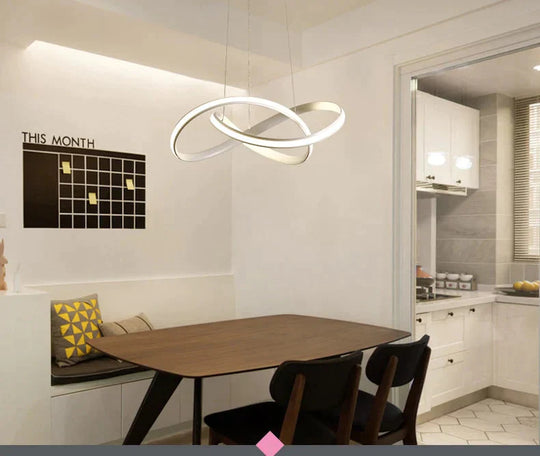 Kitchen Led Pendant Lights White Black For Shop Bar Dining Aluminum Body Dimmable With Remote