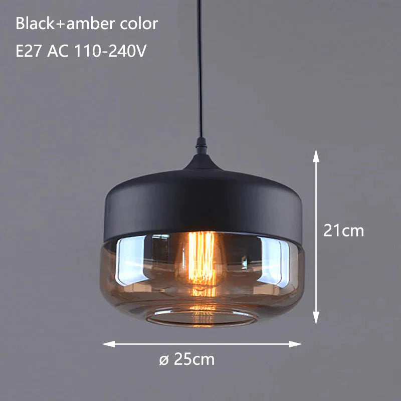 Nordic Modern Loft Hanging Glass Pendant Lamp Fixtures E27 E26 Led Lights For Kitchen Restaurant