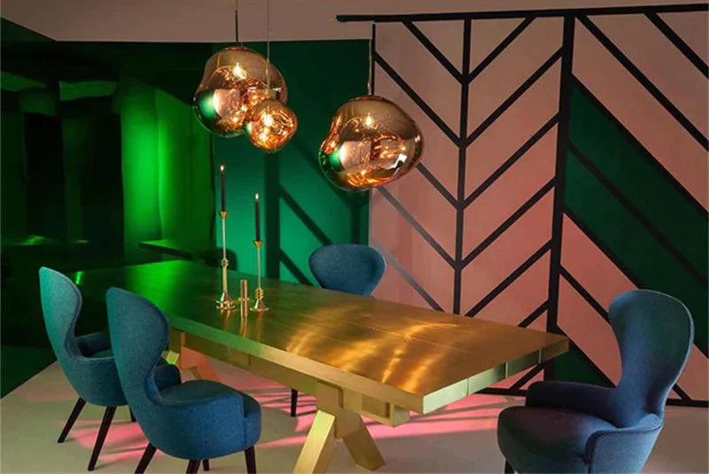 Modern Novelty Art Deco Glass Pendant Light Led E27 With 3 Colors For Living Room Bedroom