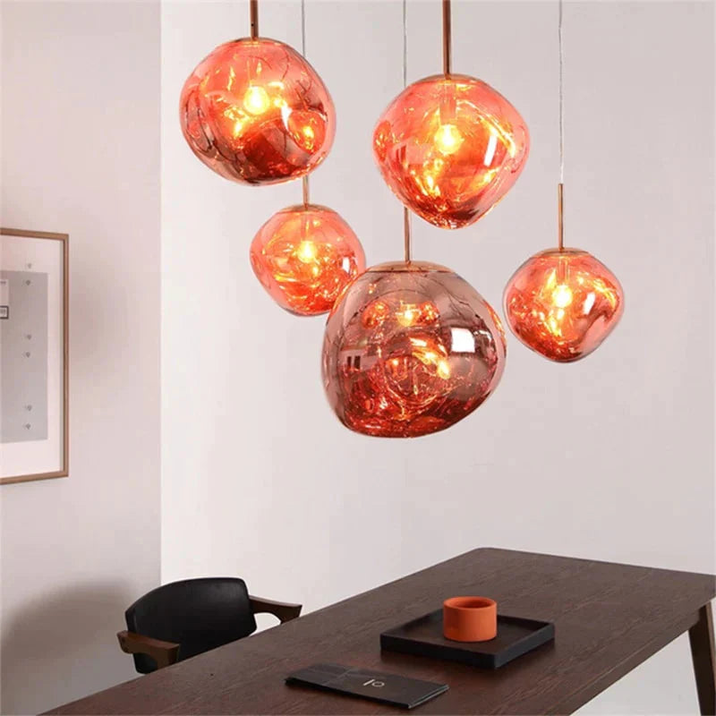 Modern Novelty Art Deco Glass Pendant Light Led E27 With 3 Colors For Living Room Bedroom