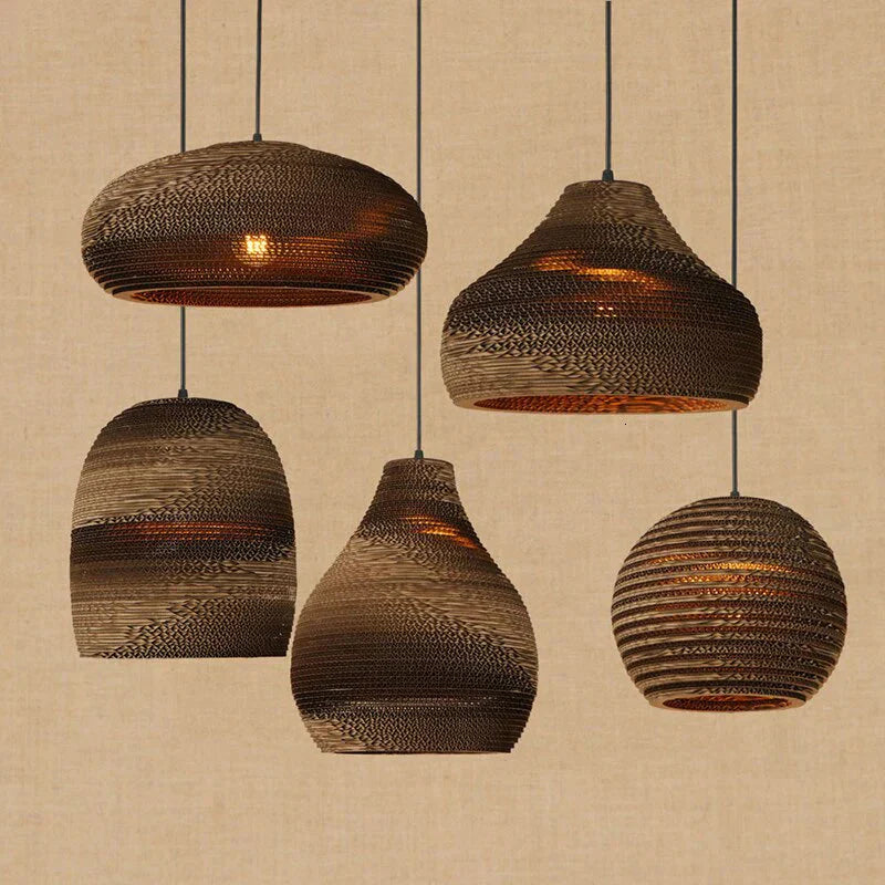 Modern Nordic Pendant Light Hanging E27 Led Origami Paper Shade Lamp Bar Restaurant Living Room