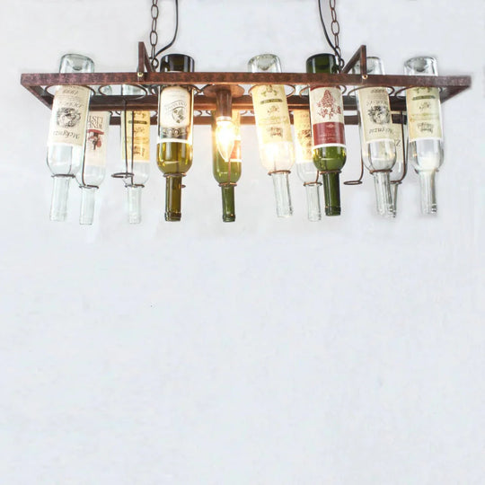 Loft Retro Hanging Wine Bottle Led Ceiling Iron Pendant Lamps E27 Led Lights For Living Room Bar