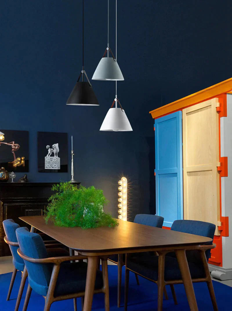 Nordic Simple Black White Pendant Light E27 Led Modern Hanging Lamp For Bedroom Living Room Hotel