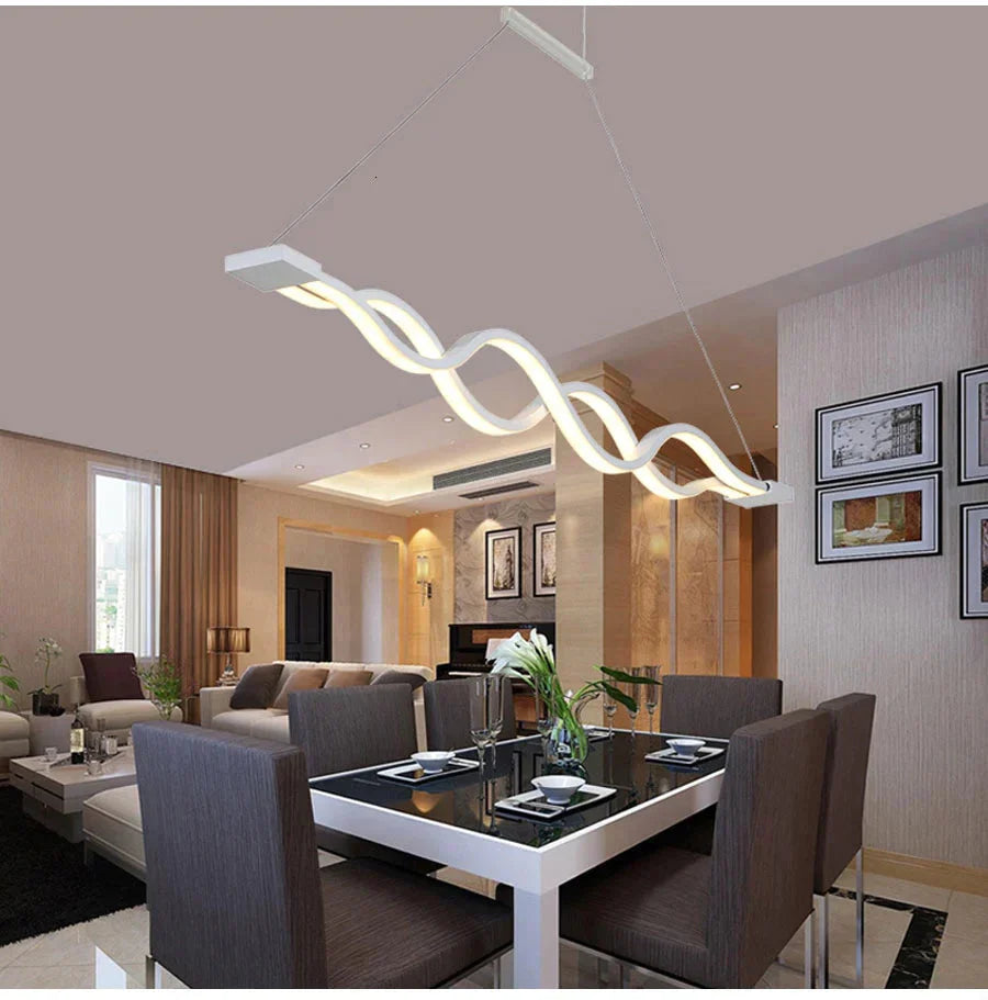 Creative Modern Led Pendant Lights Kitchen Acrylic Lron Suspension Hanging Ceiling Lamp For Dinning