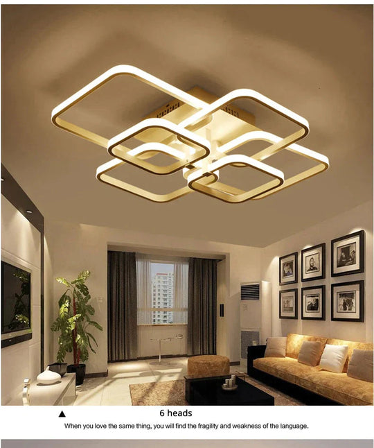 Modern Led Chandelier With Remote Control Acrylic Lights For Living Room Bedroom Home Ceiling