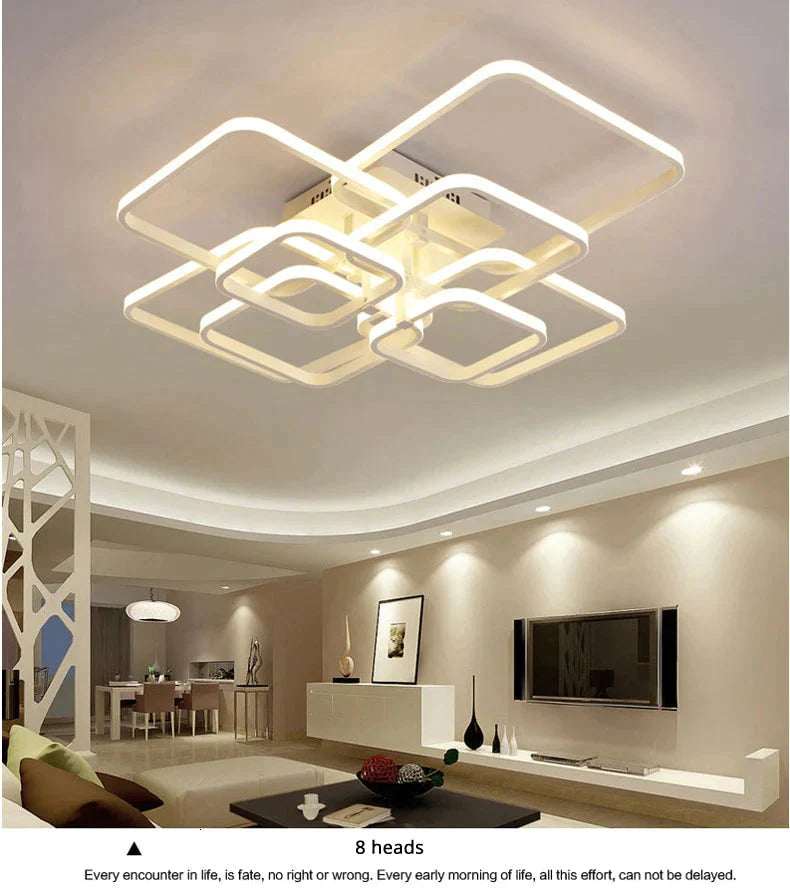 Modern Led Chandelier With Remote Control Acrylic Lights For Living Room Bedroom Home Ceiling