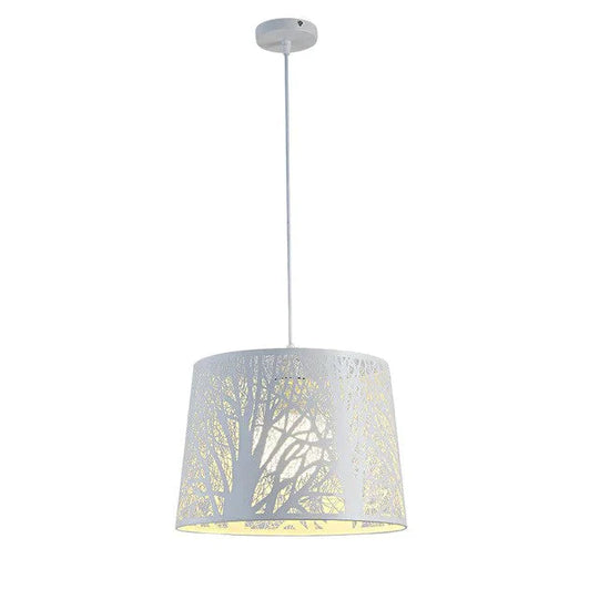 Iron Pendant Lamp White Printed Carving Tree Europ Restaurant Dining Living Room Droplights Bar