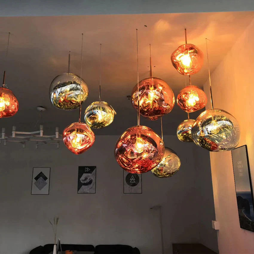 Nordic Led Glass Chandelier Lava Ball Pendant Lamps Hanging Bedroom Kitchen Modern Personality