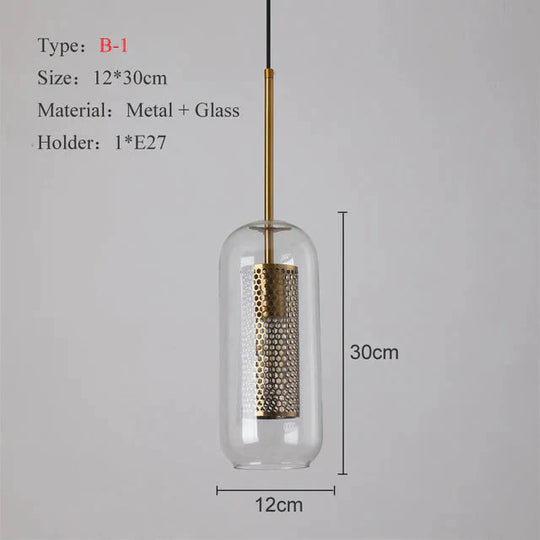 Loft Modern Pendant Light Glass Ball Hanging Lamp Kitchen Fixture Dining Hanglamp Living Room