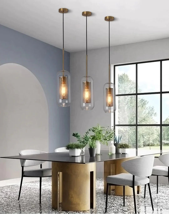 Loft Modern Pendant Light Glass Ball Hanging Lamp Kitchen Fixture Dining Hanglamp Living Room