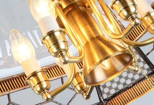 Europe Palace Baroque Style Big Vintage Copper Pendant Lights Hanging Lamp Loft Led E14 E27 For