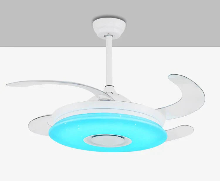 Modern Led Pendant Fan Light Remote Control Bedroom Living Room Dining Bluetooth Speaker App