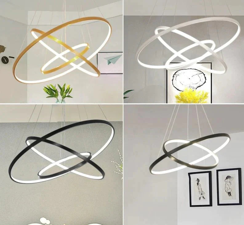 Black White Frame Led Pendant Lights For The Kitchen Dining Room Modern Hanging Lamps Abajour