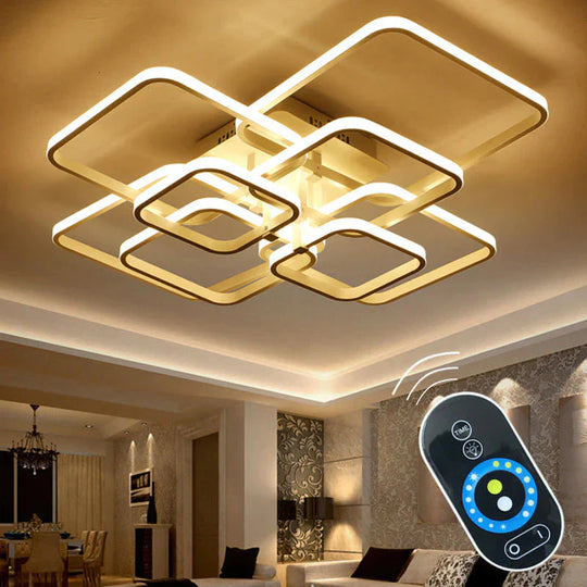 Touch Remote Dimming Modern Plafon Led Ceiling Lamp Fixture Aluminum Dining Living Room Bedroom