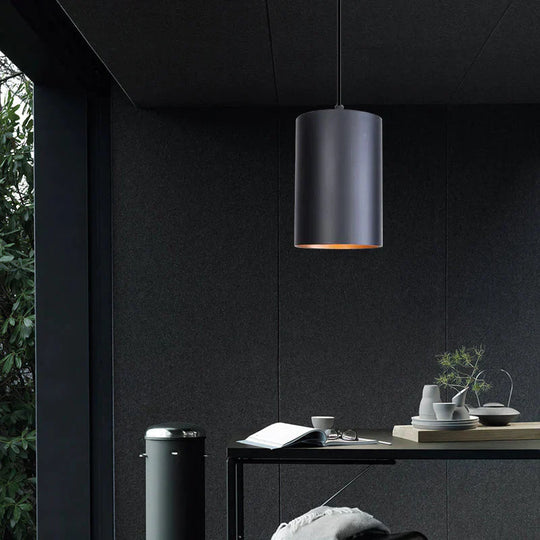 Modern Black Aluminum Pendant Light Led E27 Nordic Industrail Hanging Lamp For Living Room