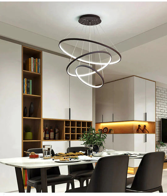 Black White Frame Led Pendant Lights For The Kitchen Dining Room Modern Hanging Lamps Abajour