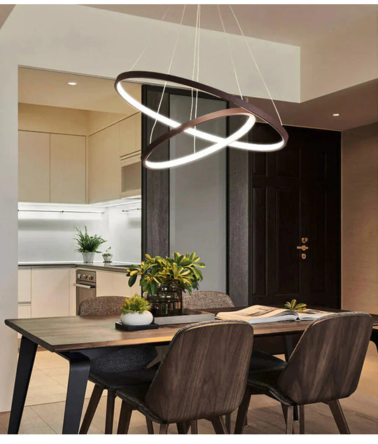 Black White Frame Led Pendant Lights For The Kitchen Dining Room Modern Hanging Lamps Abajour