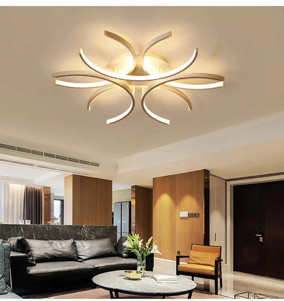 New Modern Led Ceiling Light For Living Room Bedroom White Color Dimmable With Remote Lighting Lamp