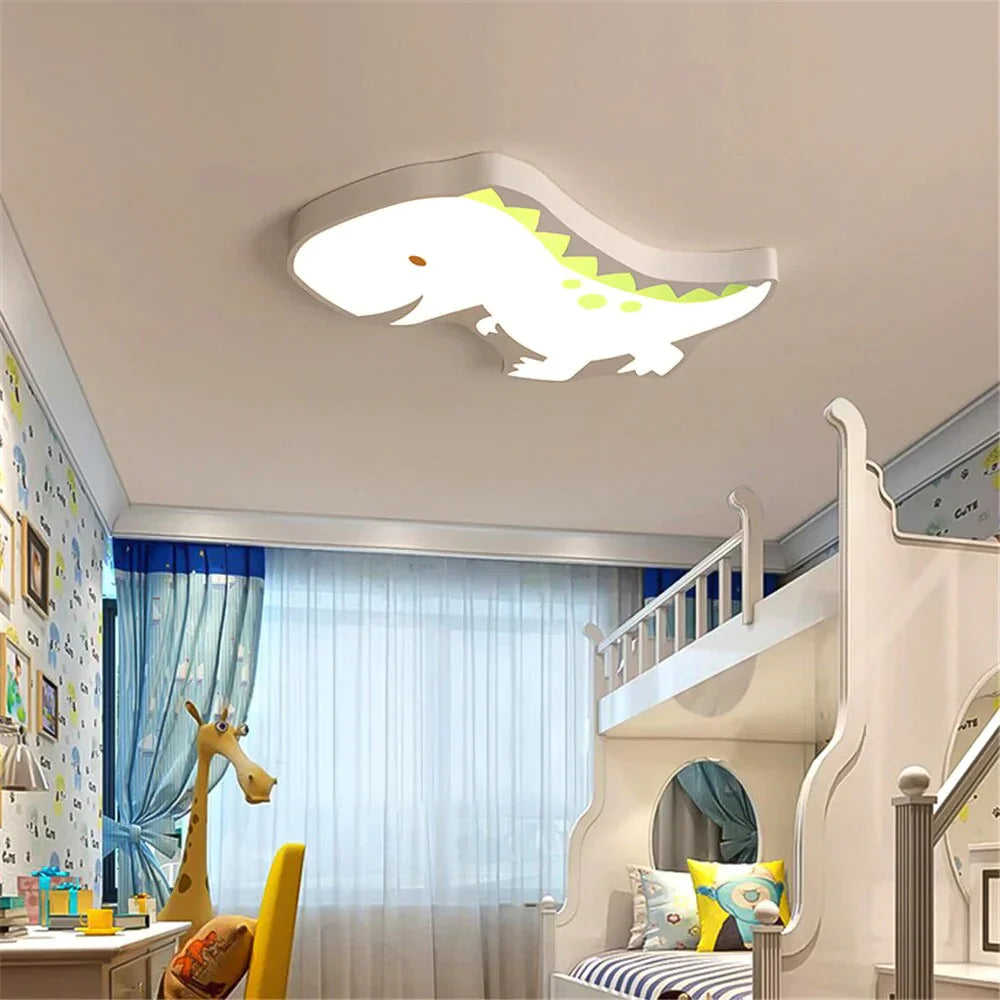 Novelty Dinosaur Led Ceiling Lights Iron Modern Lovely Children Baby Kids Bedroom Light Fixtures