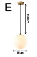 Nordic Glass Ball Pendant Lights Vintage Hoop Gold Modern Led Hanging Lamp For Living Room Home