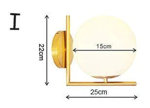 Nordic Glass Ball Pendant Lights Vintage Hoop Gold Modern Led Hanging Lamp For Living Room Home