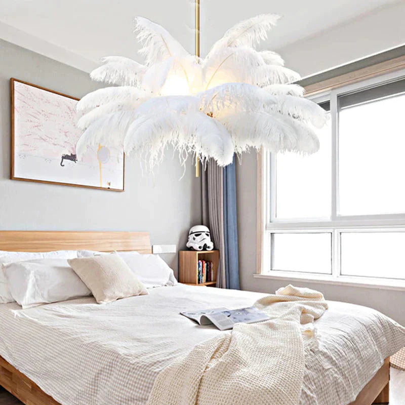 Feather Pendant Lights Luminaire Suspension Iron Industrial Lamp Nordic Design Lustre Vintage Decor