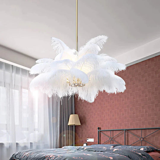 Feather Pendant Lights Luminaire Suspension Iron Industrial Lamp Nordic Design Lustre Vintage Decor