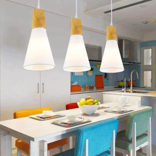 Modern Lights Pendant Natural Wooden Lamp Lighting Fixture For Cafe Bar Living Room Kitchen Island