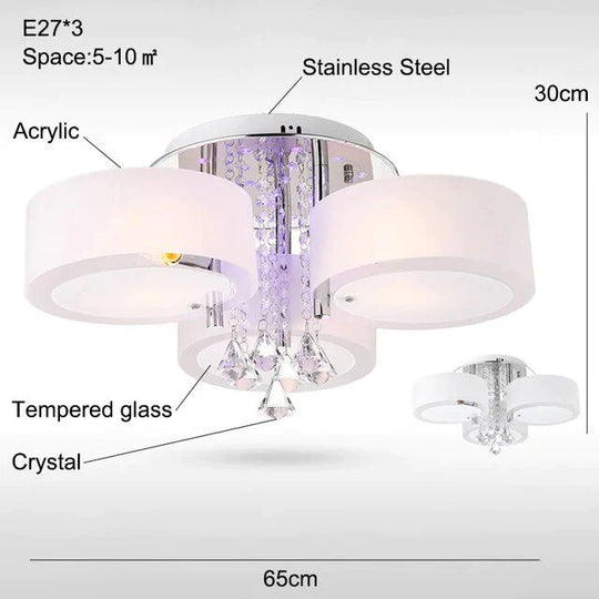Modern Crystal Ceiling Lights Living Fashionable Design Light Dining Changeable Led Lamp Bedroom
