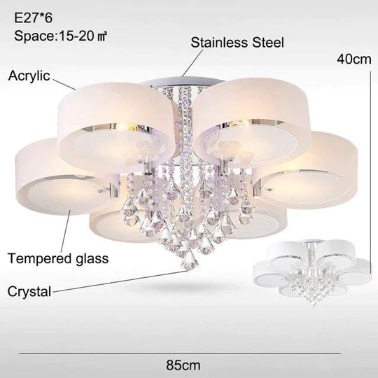 Modern Crystal Ceiling Lights Living Fashionable Design Light Dining Changeable Led Lamp Bedroom