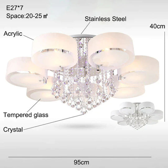 Modern Crystal Ceiling Lights Living Fashionable Design Light Dining Changeable Led Lamp Bedroom