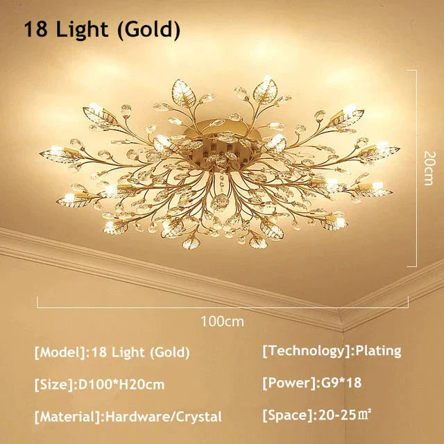 Modern Ceiling Light For Living Room Led Crystal Lamp Bedroom Lamps Dining Gold Loft Lighting